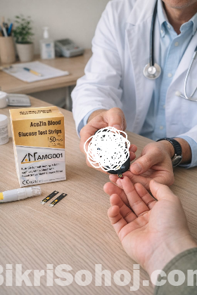 AceZin Blood Glucose Test Strips – 50 Pcs (Model: AMG001)